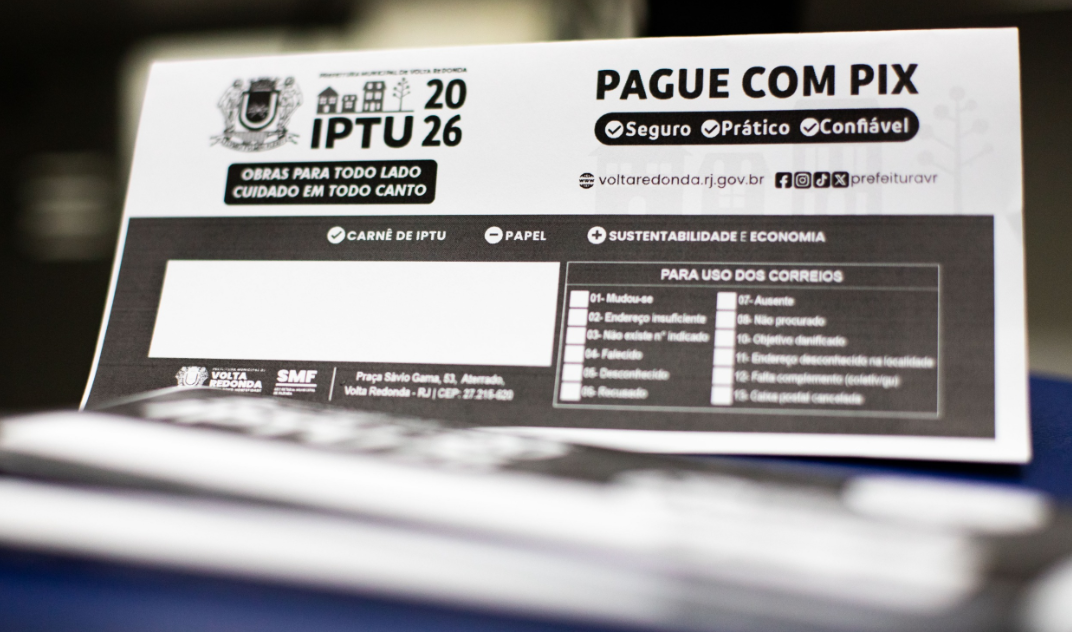 IPTU 2026 de Volta Redonda já está disponível no site da prefeitura