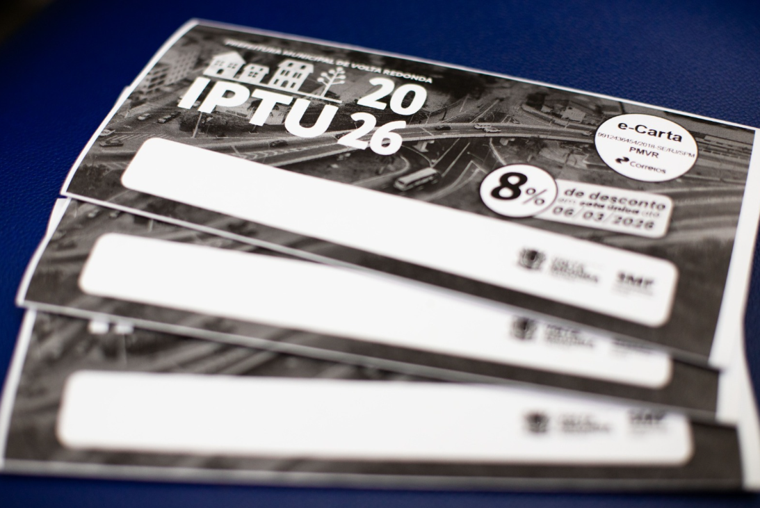 IPTU 2026: Desconto de 8% em cota única termina nesta sexta-feira em Volta Redonda