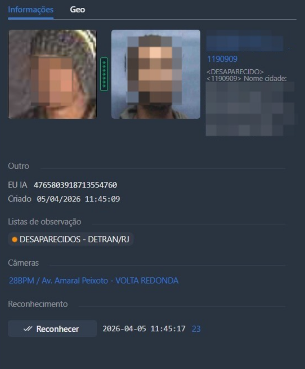 Câmeras com reconhecimento facial ajudam a localizar homem desaparecido em Volta Redonda