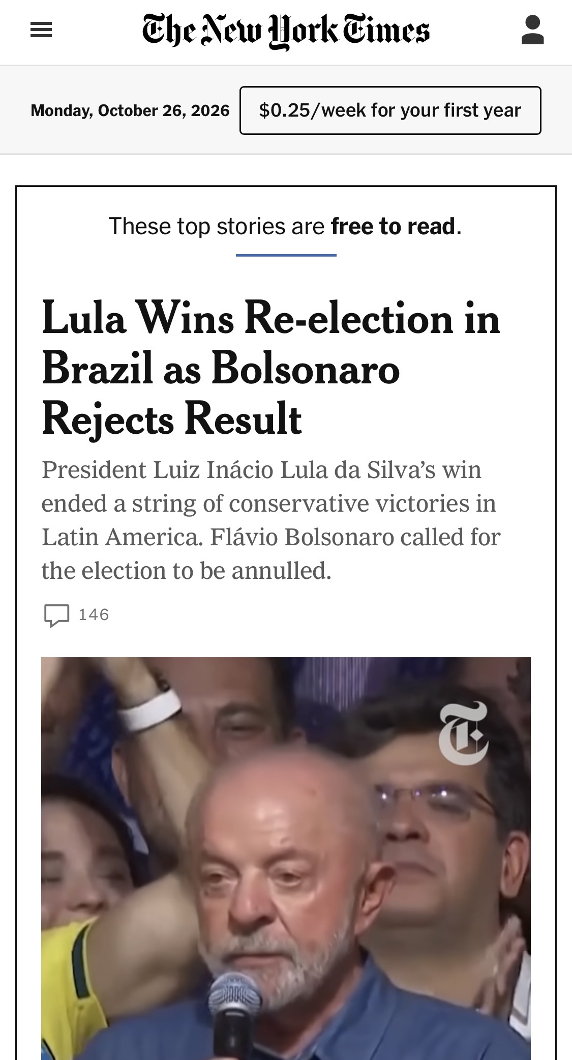 Repercussão internacional destaca quarto mandato de Lula e contestação de Flávio